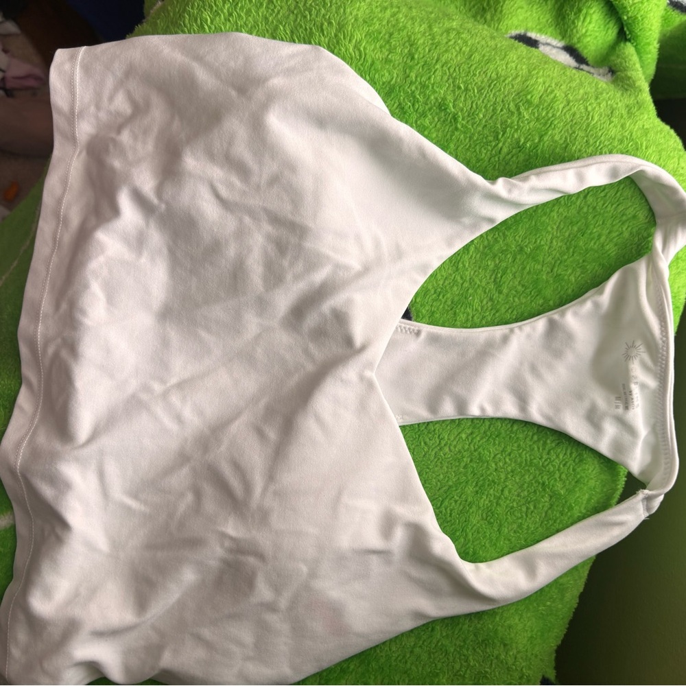 White Racerback Sports Bra - Comfortable Support